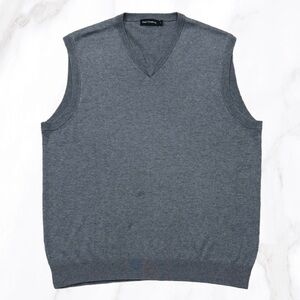 Paul Fredrick Men’s Luxury Cashmere/Silk Blend Grey Vest, Size‎ L